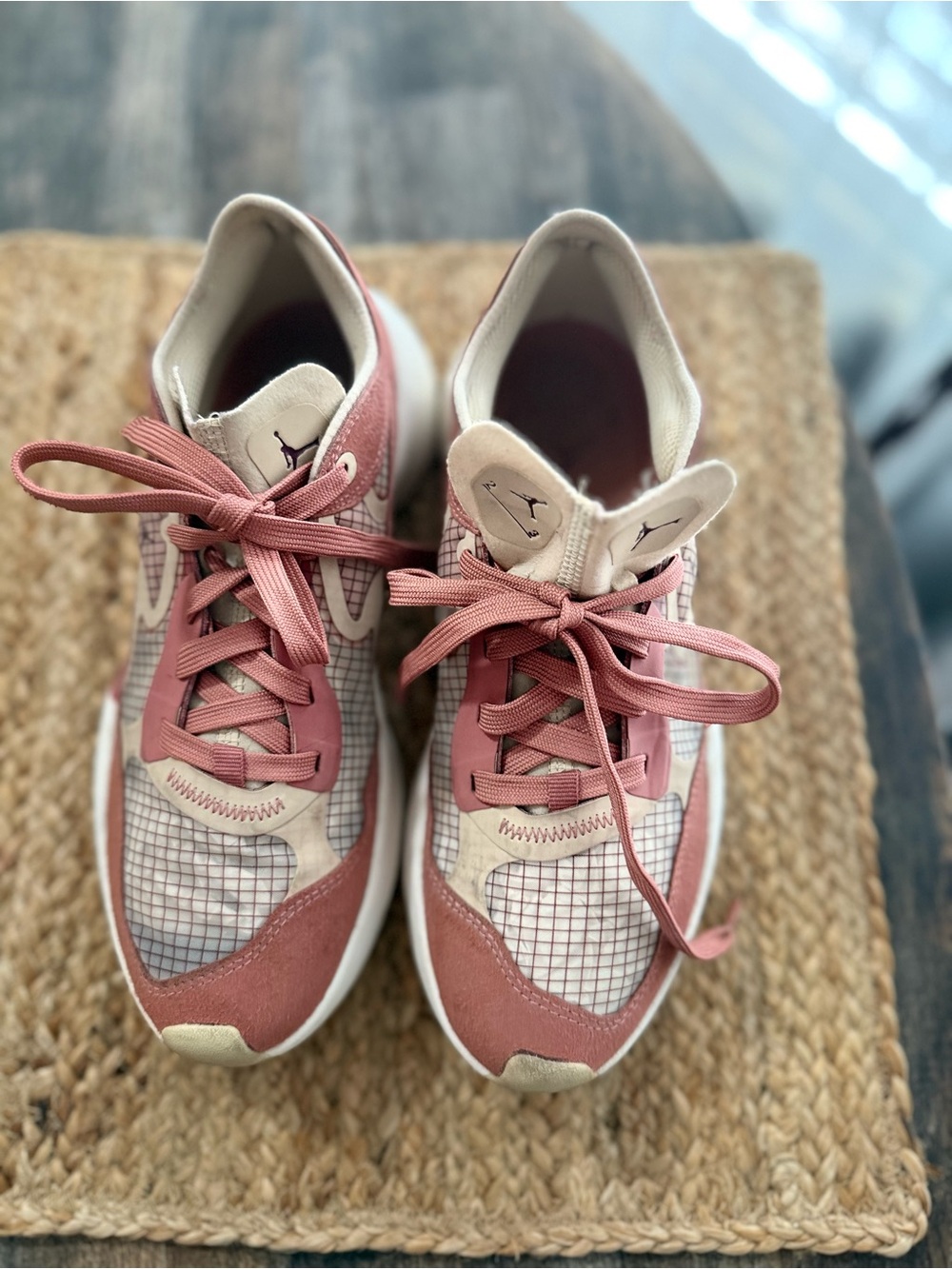 Jordan Women's Dusty Rose and Cream Athletic Sneakers